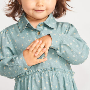 Robe bébé fille manches longues col chemise 