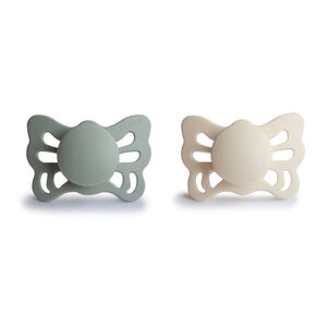 Lot de 2 sucettes silicone T1 Butterfly sage/cream 