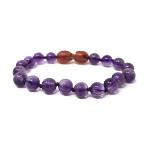 Bracelet pour bébé en pierre naturelle améthyste violette 