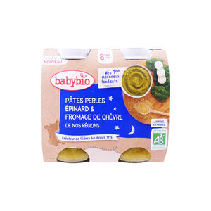 Lot de 2 pots de pâtes/épinards, fromage de chèvre 200g 