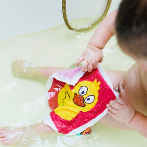 Serviette de bain comprimée 30 x 30 cm canard 