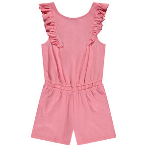 Combishort unie à bretelles ajustables dans le dos pour fille 