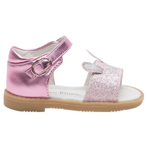 Nu-pieds irisés et pailletés avec oreilles en relief 