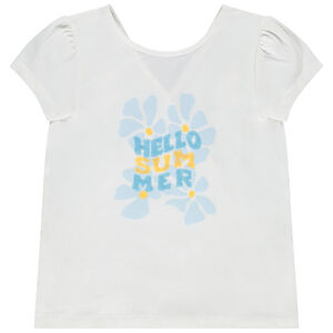 T-shirt manches courtes à sequins et dos croisé pour fille 