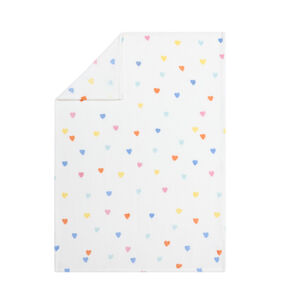 Couverture en sherpa Coeurs Multico  - 80x110 cm 