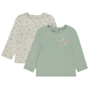 Lot de 2 t-shirts manches longues fantaisie pour bébé fille 