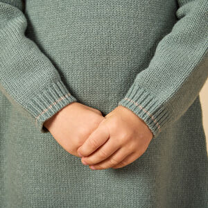 Robe manches longues en tricot uni pour bébé fille 