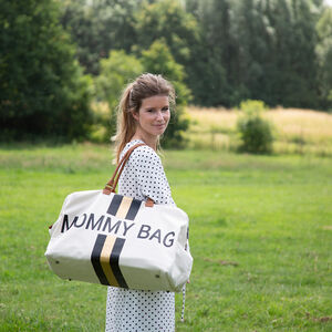 Sac à langer Mommy Bag - Blanc/noir/or 