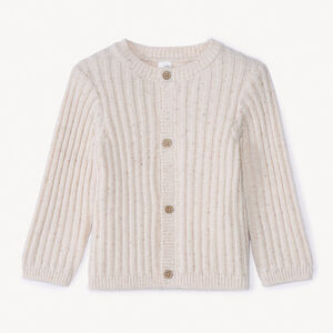 Gilet en tricot côtelé effet neps pour bébé 