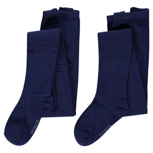 Lot de 2 collants épais unis 