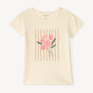 T-shirt manches courtes print pailleté pour fille 