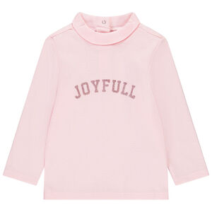 Sous-pull col roulé à message pailleté pour bébé fille 