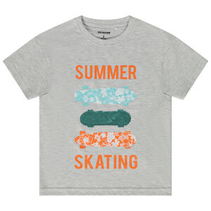 T-shirt manches courtes print et sequins magiques skate pour garçon 