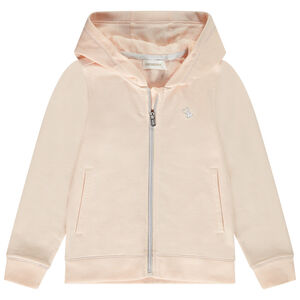 Gilet à capuche uni en molleton gratté pour fille 