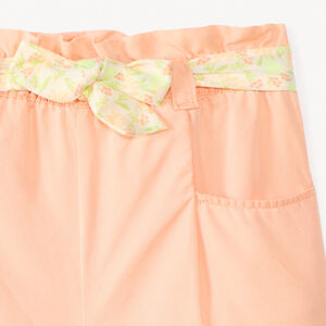 Short avec ceinture à nouer imprimé fleuri pour bébé fille 
