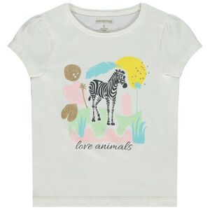 T-shirt manches courtes print fantaisie pour fille 