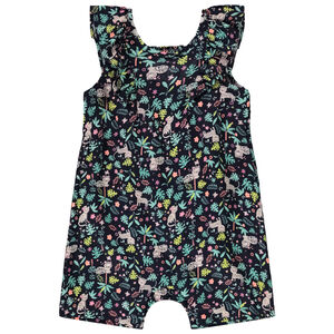 Combishort en voile imprimé jungle pour bébé fille 