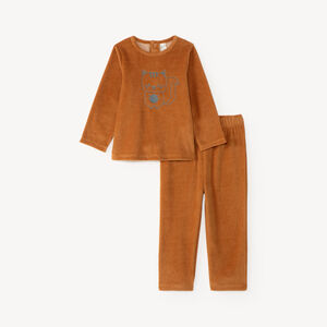 Ensemble de pyjama 2 pièces bébé garçon en velours print fantaisie 