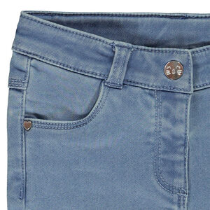 Jean effet délavé à poches arrières forme chat pour bébé fille 