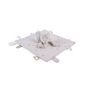 Doudou plat en gaze de coton Bali l'éléphant 