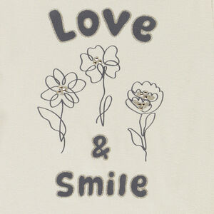 Sous-pull à col roulé print fleurs à strass pour fille 