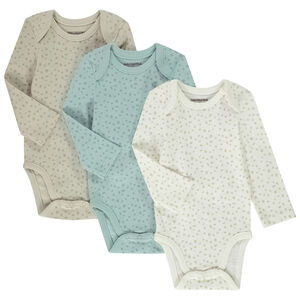 Lot de 3 bodies manches longues imprimé tacheté pour bébé 