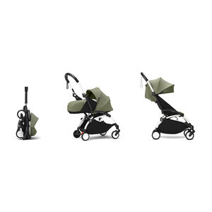 Poussette Stokke® YOYO³ de la naissance à 3 ans - cadre blanc/olive 