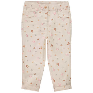 Pantalon slim imprimé et doublé jersey pour bébé fille 