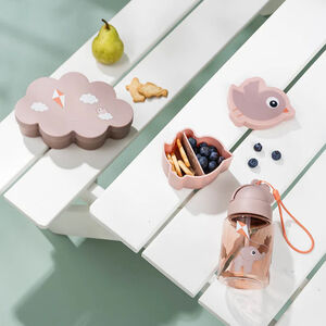 Set 3 pièces avec gourde et lunchbox Playground rose 