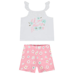 Set pyjama court à short imprimé fleurs pour fille 