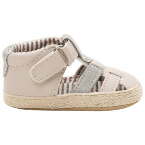 Sandales souples à doublure rayée et semelle effet paille 