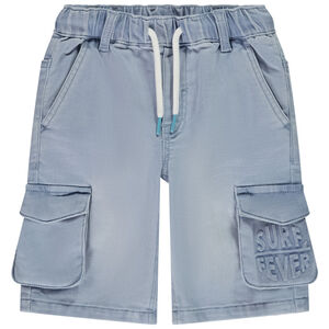 Bermuda effet denim avec poches soufflées et embossage fantaisie pour garçon 
