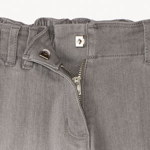 Jean large uni en denim style cargo avec poches fille 
