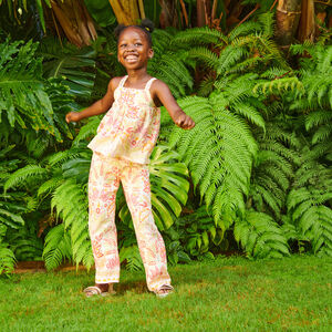 Pantalon fluide imprimé fantaisie pour fille 