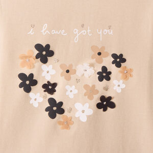 T-shirt manches longues uni à print fantaisie pour bébé fille  