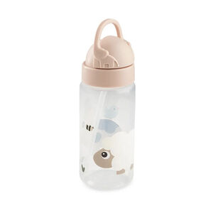 Bouteille avec paille 350ml Tiny Farm rose pâle 
