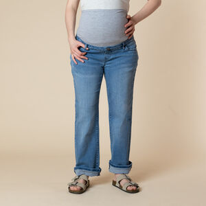 Jean droit de grossesse avec bandeau haut 