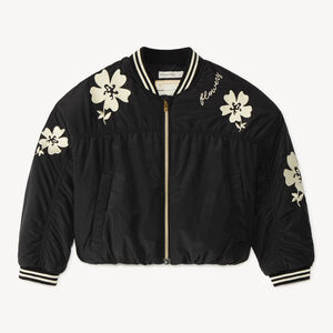 Veste fille en popeline brodée avec des fleurs 
