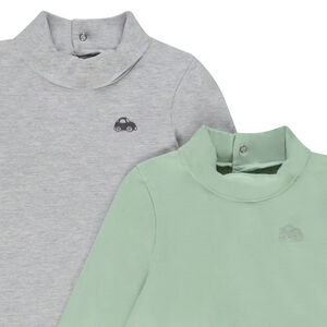 Lot de 2 sous-pulls col roulé unis pour bébé garçon 