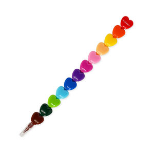 12 crayons de couleur empilables Cœur 