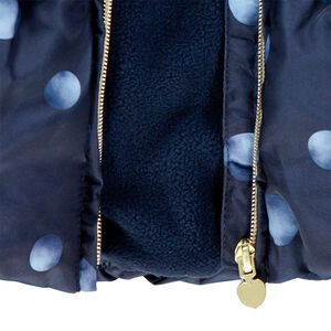 Doudoune à capuche imprimée pois doublée sherpa 