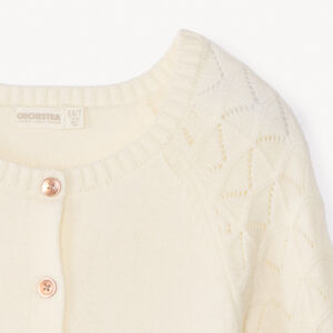 Gilet en tricot ajouré uni fille 