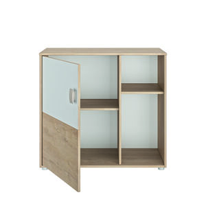 Armoire 1 porte Emma - chêne blond et blanc 