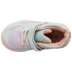 Baskets montantes arc-en-ciel à lacet + velcro pour bébé fille 