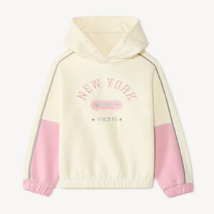 Sweat à capuche fille effet colorblock 