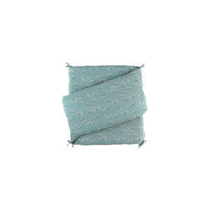 Tour de lit respirant imprimé dinosaures - Bleu 