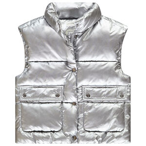 Doudoune sans manches unie effet irisé pour fille 