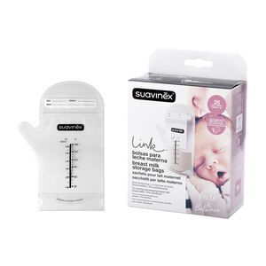 Lot de 25 sachets de stockage de lait maternel gradué + bec verseur 
