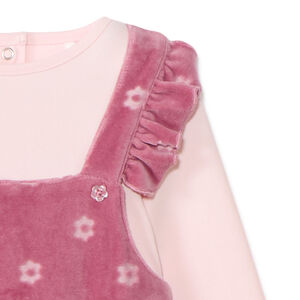 Dors-bien effet 2 en 1 bi-matière à fleurs pour bébé fille 