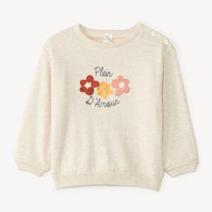 Pull bébé fille doublure en velours 